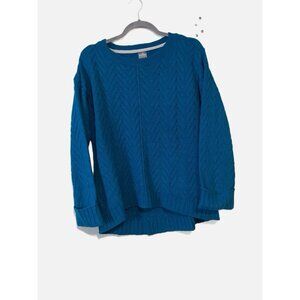 Soho New York Women Scooped Neck Pullover Fisherman Sweater Pockets Size L.